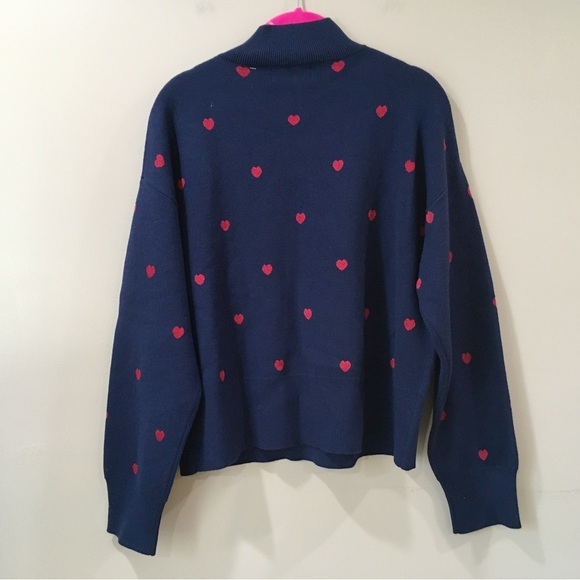 TRUTH by Republic Knit Sweater Pullover Heart Valentine’s Navy Size small - Picture 2 of 4